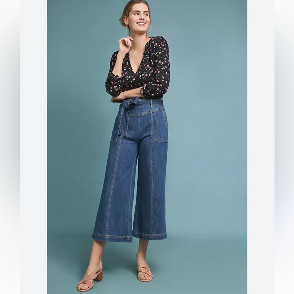 Anthropologie Pilcro Cropped Wide Leg Colette Pant